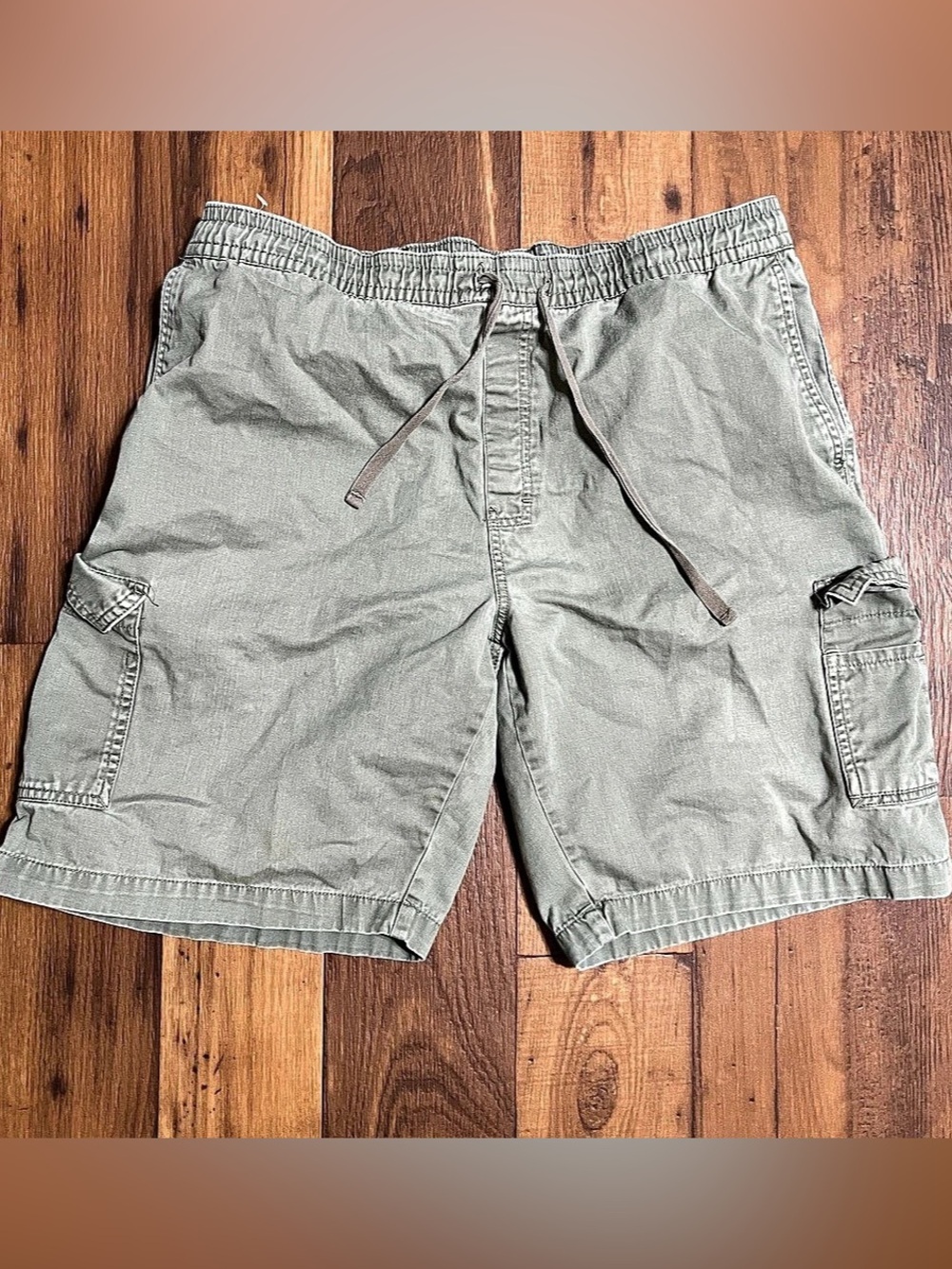 Vintage OP Cargo Shorts Mens Large Green Drawstring Baggy Skater Surfer Shorts